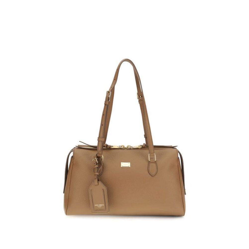 Dolce & Gabbana Beige Calf Leather Bos Taurus Shoulder Women's Bag